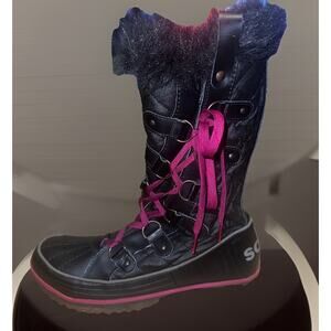 Sorel Tivoli Twist Tall Boots Black/Purple Women’s Size 11 Waterproof NWOT